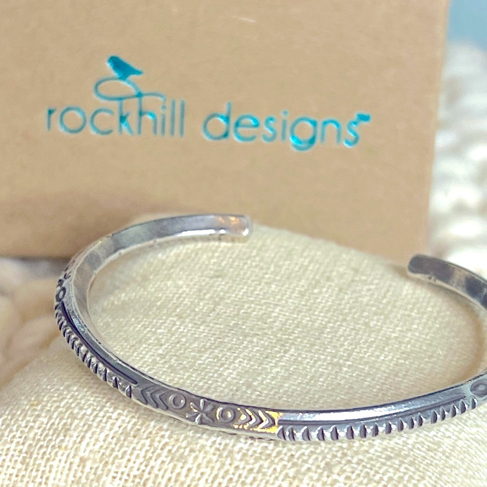 RockHill Designs Sterling Silver Etched Cuff Bracelet RETIRED